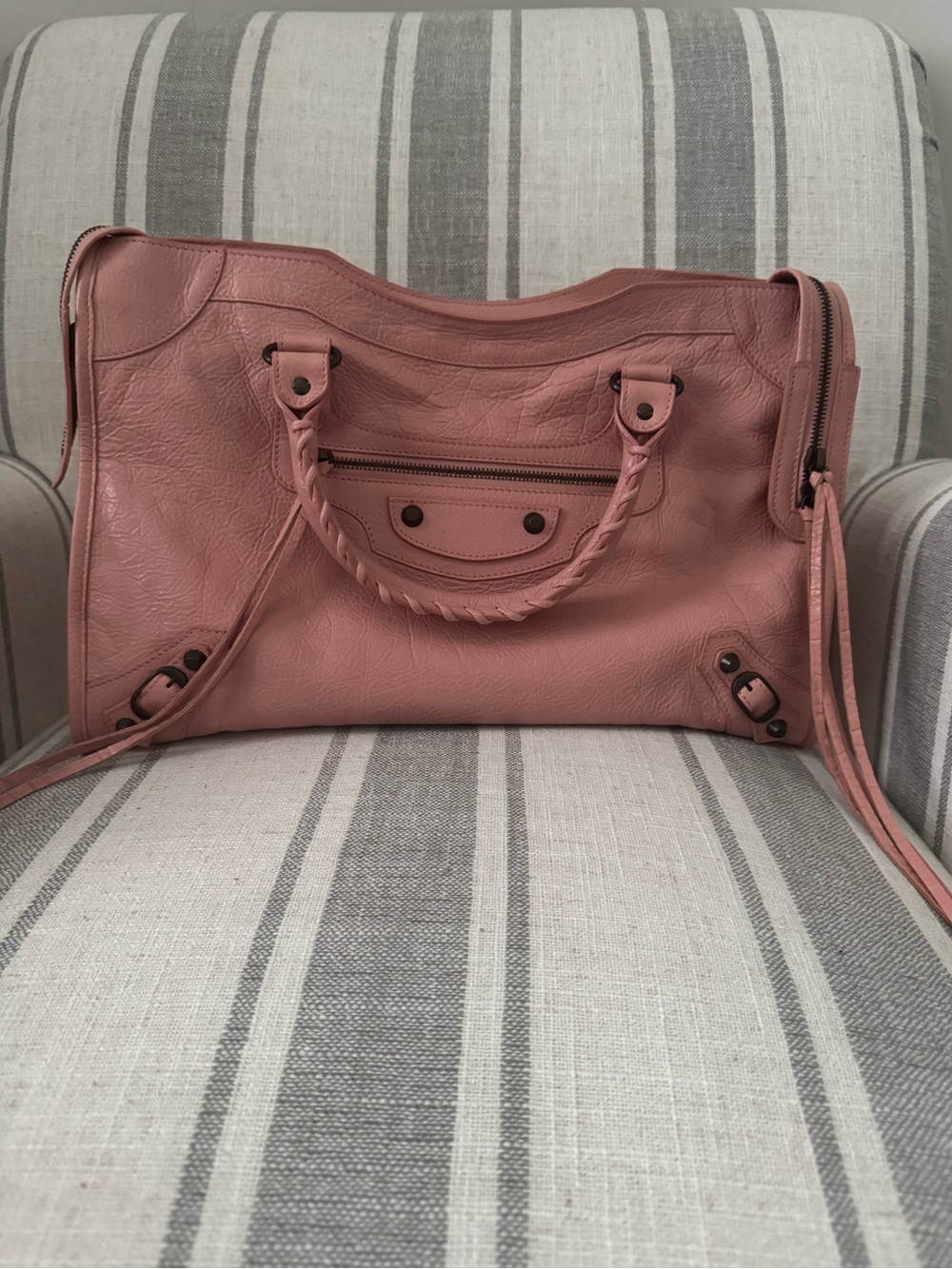 Pink Balenciaga Medium City Bag